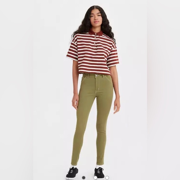 Levi's Women's 721 Martini Olive High-Rise Skinny Slant Pocket Jeans size 00 new - Picture 1 of 6
